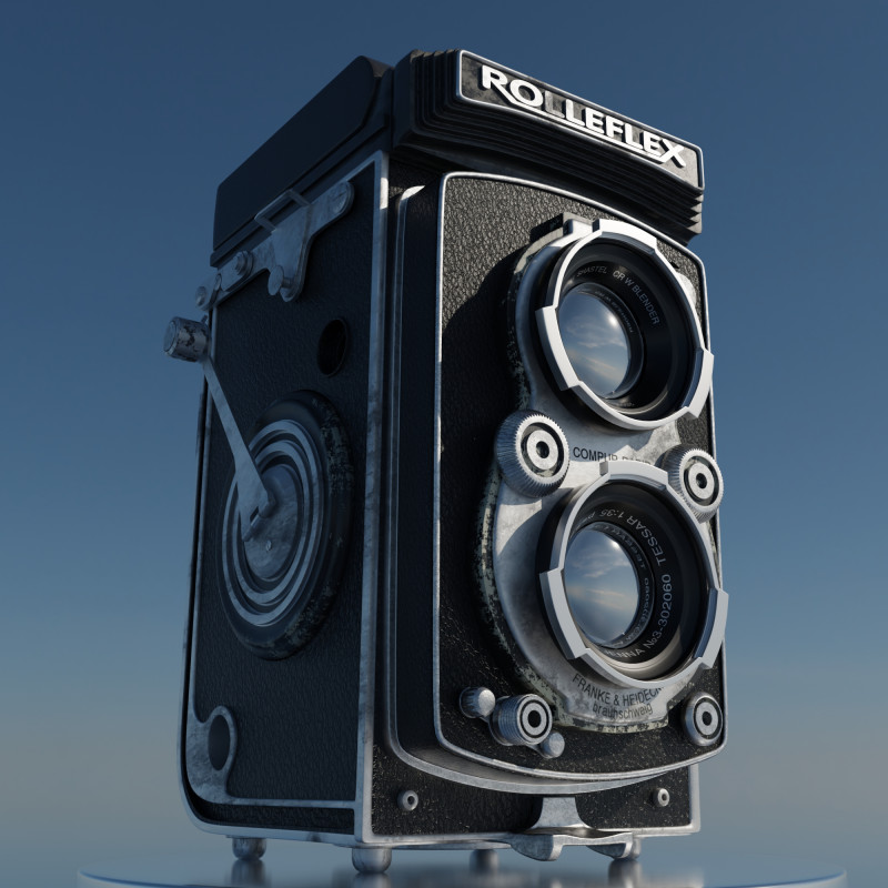 Rolleflex vintage camera Model 3D .c4d .max .obj .3ds .fbx .stl .blend 