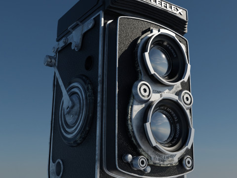 Rolleflex vintage camera 3D 模型