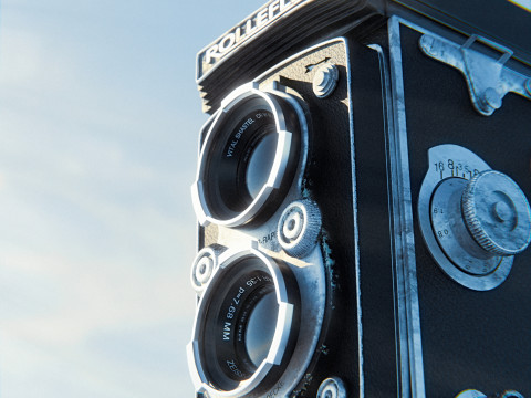 Rolleflex vintage camera Model 3D
