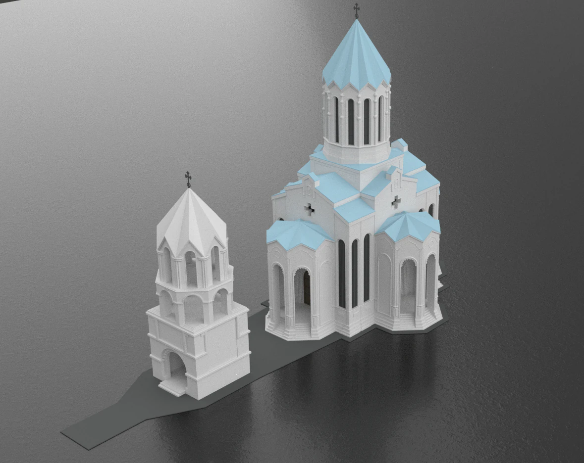 Ghazanchetsots Church 3D Print Model .c4d .max .obj .3ds .fbx .stl .blend 