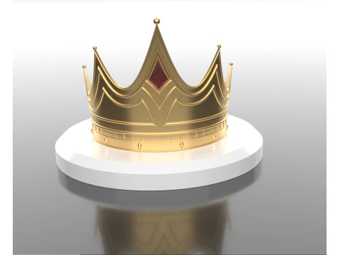 Mahkota emas dengan rubi Model Cetak 3D