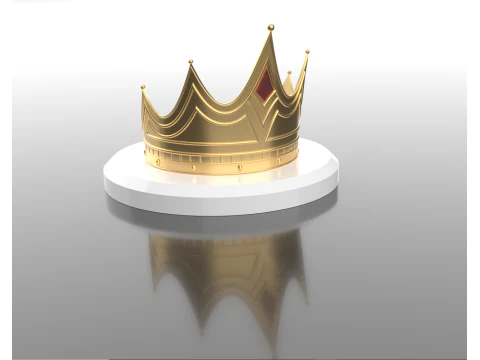 Golden crown with a ruby 3D Print Model
