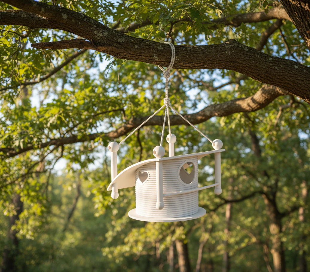 Hanging Birdhouse with Heart Design 3D Print Model .c4d .max .obj .3ds .fbx .stl .blend 