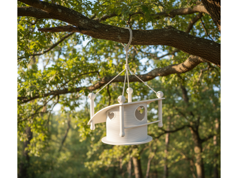 Hanging Birdhouse with Heart Design 3D Print Model