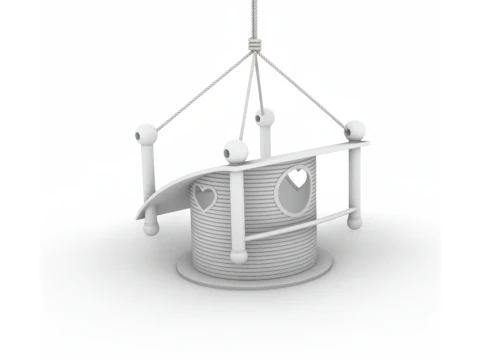 Hanging Birdhouse with Heart Design 3D Print Model