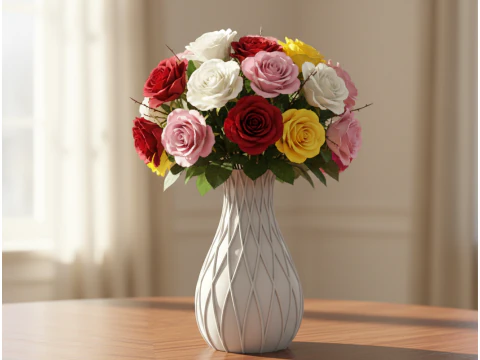Modern White Ceramic Vase 3D Print Model