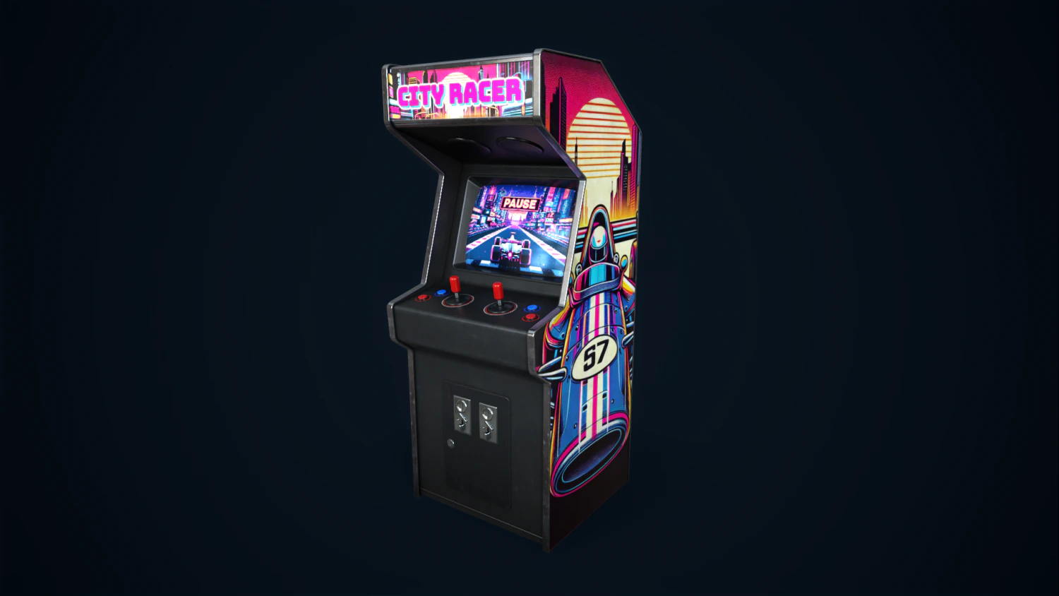 Retro gaming machine 3D Model .c4d .max .obj .3ds .fbx .stl .blend