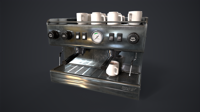 Coffee machine 3D Модель .c4d .max .obj .3ds .fbx .stl .blend 