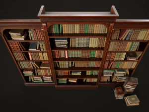 Vintage bookcase 3D Model