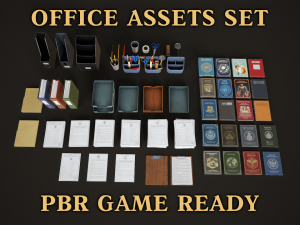 Office assets set 3D Model