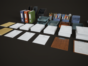 Office assets set 3Dモデル