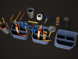 Office assets set 3Dモデル