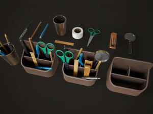 Office assets set 3D Model