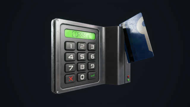 Code lock and key card Modello 3D .c4d .max .obj .3ds .fbx .stl .blend 