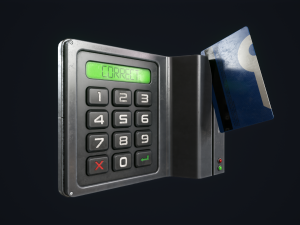 Code lock and key card 3D Model
