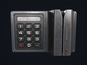 Code lock and key card Modello 3D