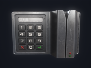 Code lock and key card Modello 3D