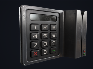 Code lock and key card Modello 3D