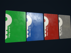 Code lock and key card Modello 3D