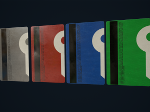Code lock and key card Modello 3D
