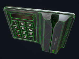 Code lock and key card Modello 3D