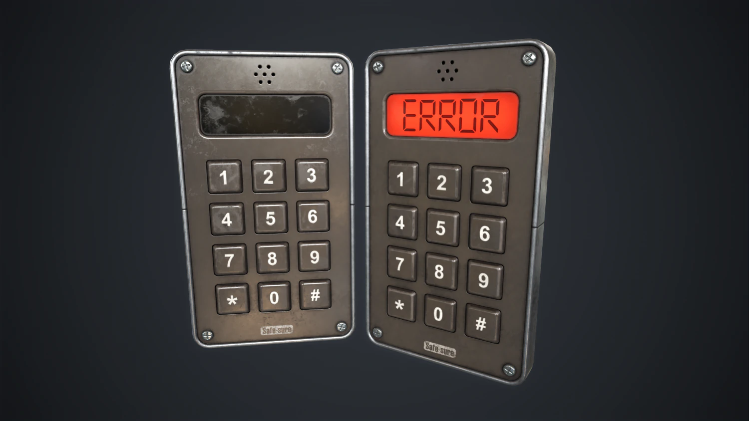 Keypad Lock 3D Model .c4d .max .obj .3ds .fbx .stl .blend