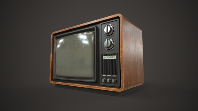 Vintage TV 3D Model .c4d .max .obj .3ds .fbx .stl .blend