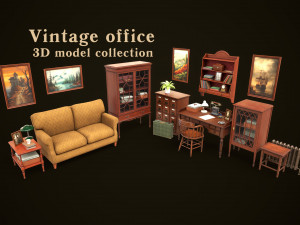 Vintage Office Set Modello 3D