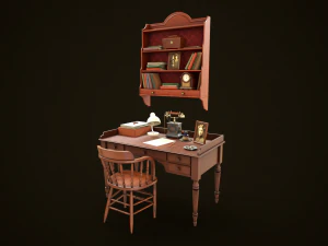 Vintage Office Set 3D Model