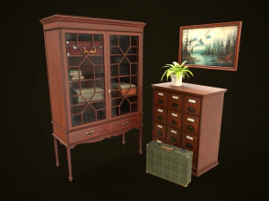 Vintage Office Set 3D Model