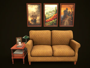 Vintage Office Set 3D Model
