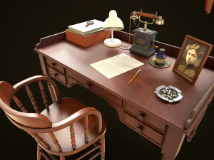 Vintage Office Set 3D Model