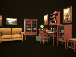 Vintage Office Set Model 3D