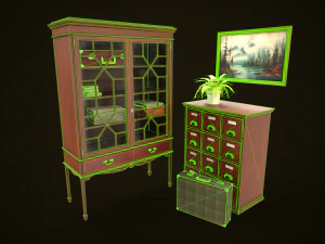 Vintage Office Set 3D Model