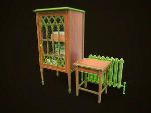 Vintage Office Set 3D Model