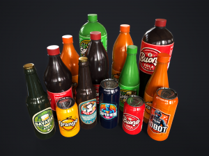 Various drinks 3D Model