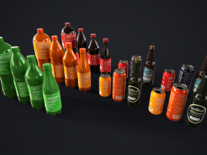 Various drinks 3D Model