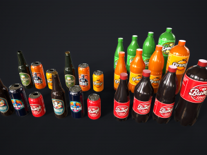 Various drinks 3D Model