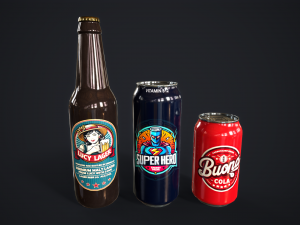 Various drinks 3D Model