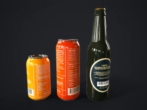 Various drinks 3D Model