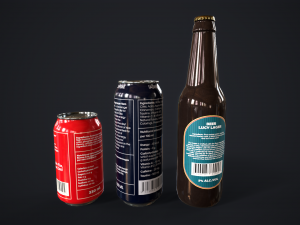 Various drinks 3D Model