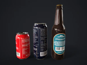 Various drinks 3D Model