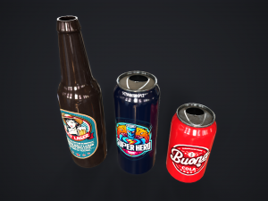 Various drinks 3D Model