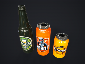 Various drinks 3D Model