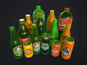 Various drinks 3D Model