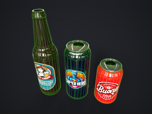 Various drinks 3D Model