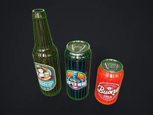 Various drinks 3D Model