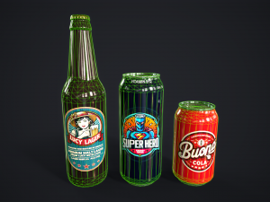 Various drinks 3D Model