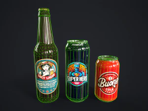 Various drinks 3D Model