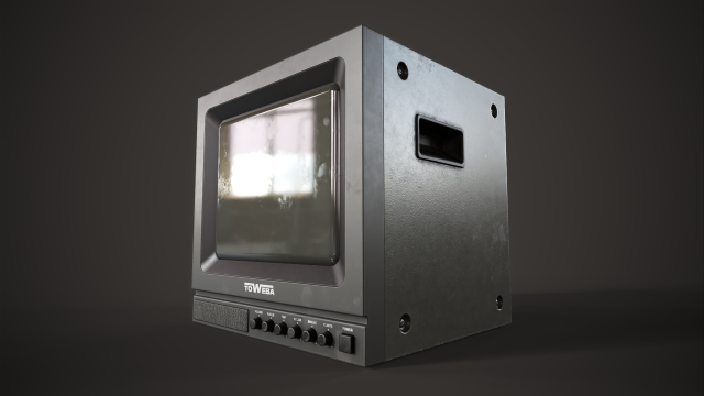 Portable square old TV 3D मॉडल .c4d .max .obj .3ds .fbx .stl .blend 